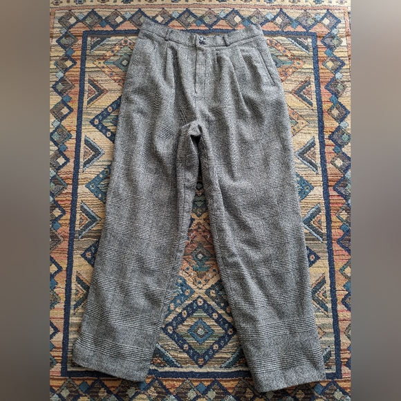 Vintage Alanni Plaid Wool Straight Leg Pants | Size 16 - Picture 2 of 4